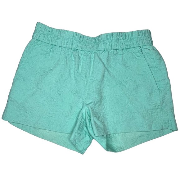 J. Crew Boardwalk Stitched Jacquard Turquoise and Salmon Shorts 2 for 1 - Picture 3 of 16